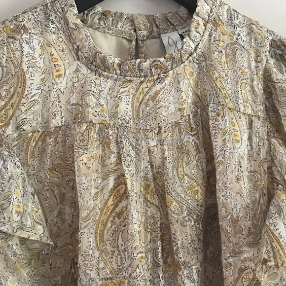 NWT Joie | Sheer Paisley Sleeveless Ruffle Top | Med - Picture 4 of 9